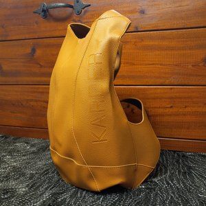 Karder Caramel Leather Tortoise Backpack, Anti-theft.